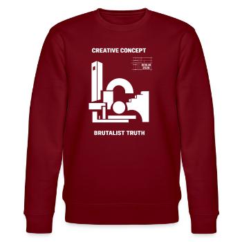 Brutalist Truth Berlin 2026 Architecture - Stanley/Stella CHANGER Unisex Organic Sweatshirt - burgundy - Front - Nik (191cm) & Marisol (170cm)