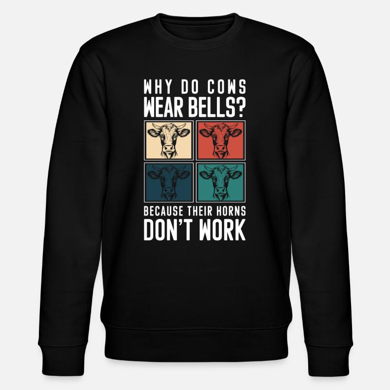 Cows Dairy Cow Farmer - Stanley/Stella CHANGER Unisex Organic Sweatshirt - black