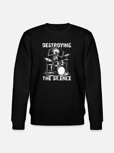 Drummer Skull Skelett am Drumset - Stanley/Stella Unisex Bio-Sweatshirt CHANGER - Schwarz