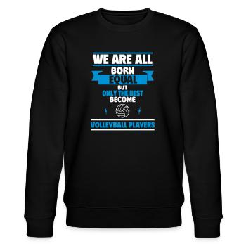 Nur die Besten werden Volleyballer - Stanley/Stella Unisex Bio-Sweatshirt CHANGER  - Schwarz - Vorne - Nik (191cm) & Marisol (170cm)