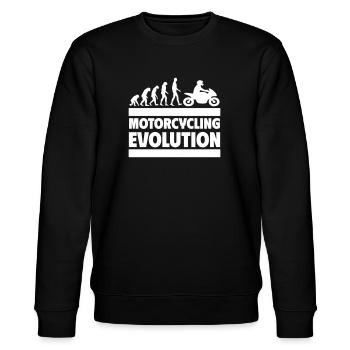 Motorrad-Evolution Perfekt für Biker und Fans - Stanley/Stella Unisex Bio-Sweatshirt CHANGER  - Schwarz - Vorne - Nik (191cm) & Marisol (170cm)