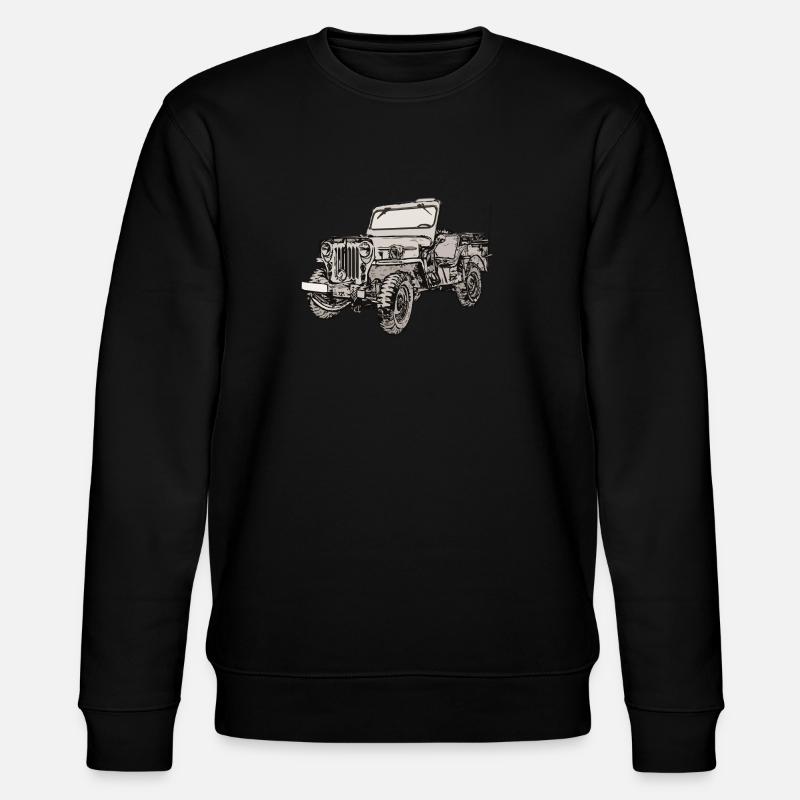 Willy's jeep drawing - Stanley/Stella CHANGER Unisex Organic Sweatshirt - black