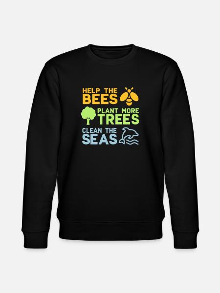 Hjälp bin att plantera fler träd | Skogsträdnatur - Ekologisk sweatshirt CHANGER unisex från Stanley/Stella - svart