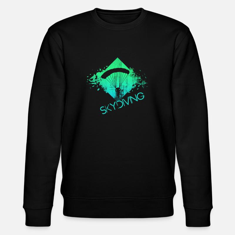 skydiving parachuting parachute - Stanley/Stella CHANGER Unisex Organic Sweatshirt - black