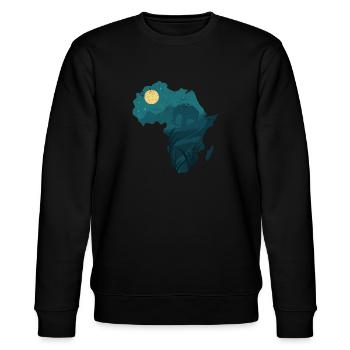 SÜDAFRIKA SÜDEN TIERE NATUR FARBEN AFRIKA MOTIVE - Stanley/Stella Unisex Bio-Sweatshirt CHANGER  - Schwarz - Vorne - Nik (191cm) & Marisol (170cm)