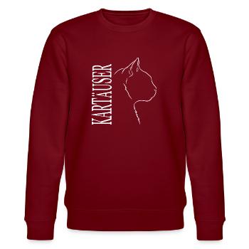 Kartäuser Profil Katzen Katze Wilsigns - Stanley/Stella Unisex Bio-Sweatshirt CHANGER  - Burgunderrot - Vorne - Nik (191cm) & Marisol (170cm)