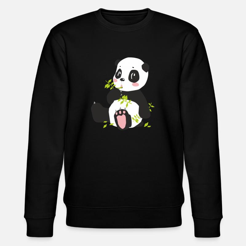 der niedliche Panda - Stanley/Stella Unisex Bio-Sweatshirt CHANGER  - Schwarz