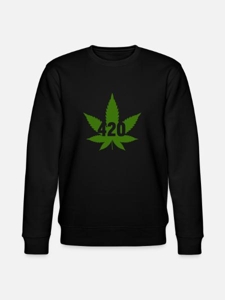 CANNABIS MARIHUANA HANFBLATT 420 - Stanley/Stella CHANGER Unisex Organic Sweatshirt - black