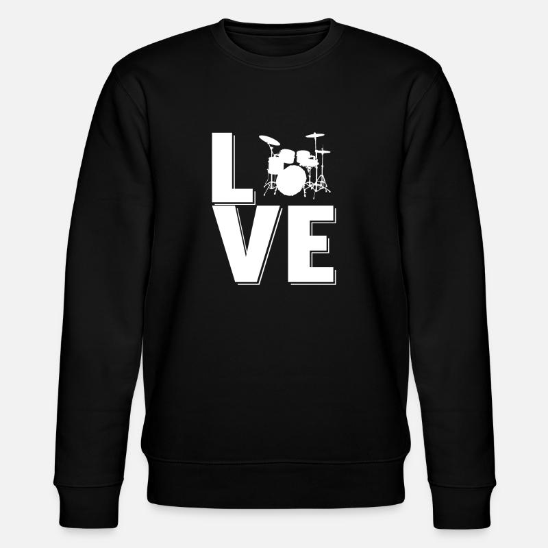 LOVE DRUMS - Stanley/Stella Unisex Bio-Sweatshirt CHANGER  - Schwarz