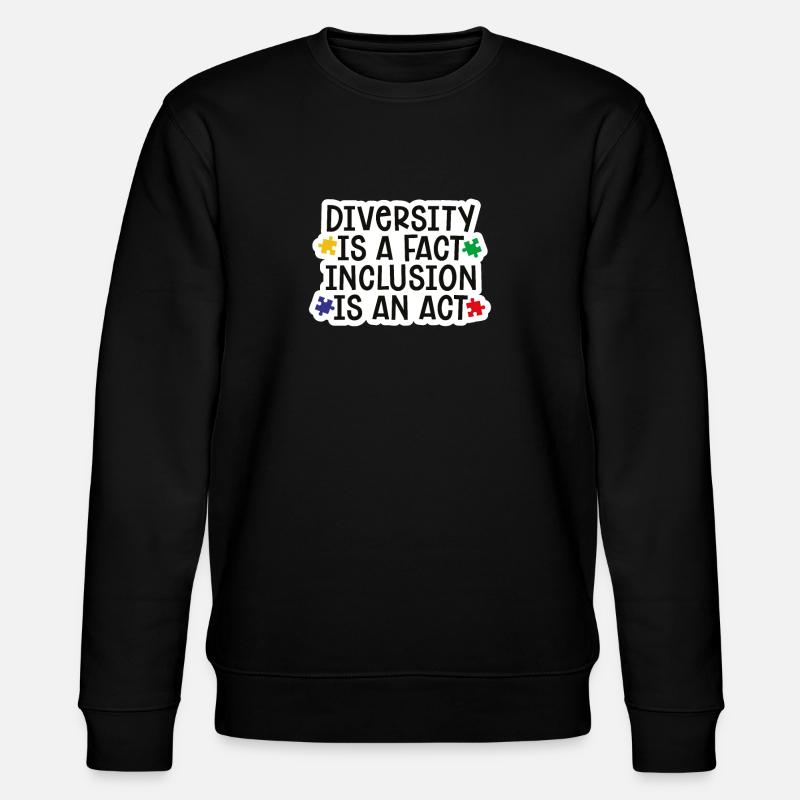 Autism diversity inclusion gift - Stanley/Stella CHANGER Unisex Organic Sweatshirt - black