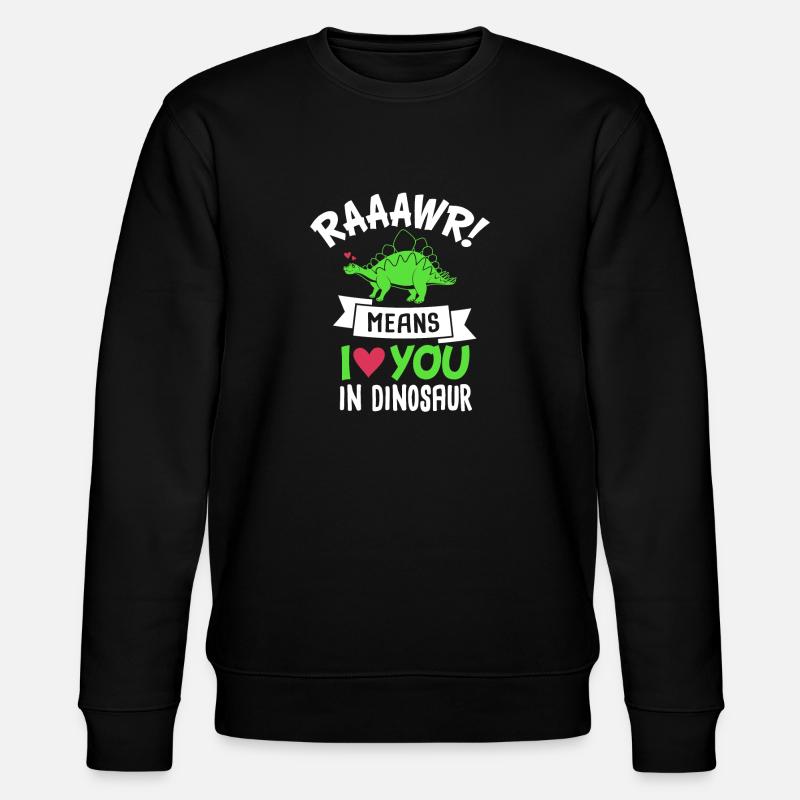 Dino Dinosaurier Liebe - Stanley/Stella Unisex Bio-Sweatshirt CHANGER - Schwarz
