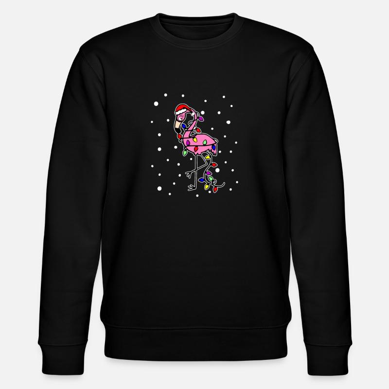 Pink Flamingo Weihnachten - Stanley/Stella Unisex Bio-Sweatshirt CHANGER  - Schwarz
