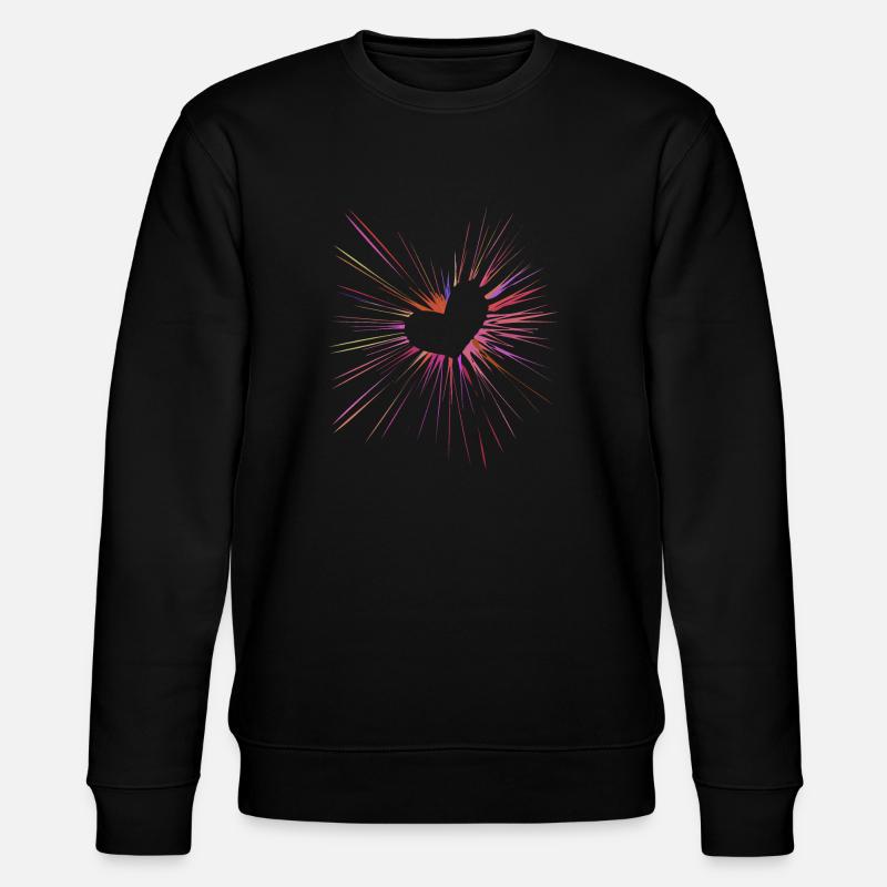 coeur supernova - explosion de couleur - Sweat bio CHANGER Stanley/Stella Unisexe - noir