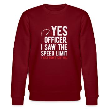Yes Officer, I Saw The Speed Limit - Stanley/Stella Unisex Bio-Sweatshirt CHANGER  - Burgunderrot - Vorne - Nik (191cm) & Marisol (170cm)