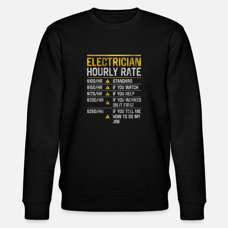 Salaire horaire électricien - Sweat bio CHANGER Stanley/Stella Unisexe - noir