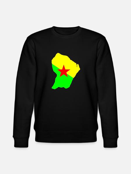 Map of French Guiana. - Stanley/Stella CHANGER Unisex Organic Sweatshirt - black