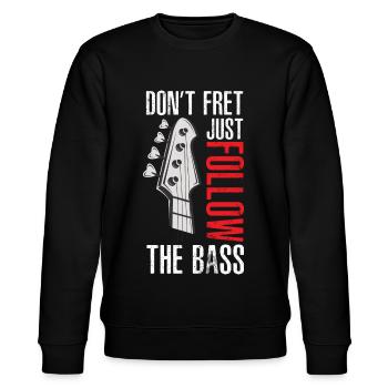 Bassist E-Bass Musiker - Stanley/Stella Unisex Bio-Sweatshirt CHANGER  - Schwarz - Vorne - Nik (191cm) & Marisol (170cm)
