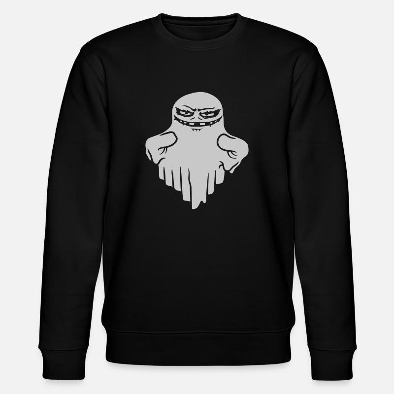 Comic schwebender Monster Geist - Stanley/Stella Unisex Bio-Sweatshirt CHANGER  - Schwarz