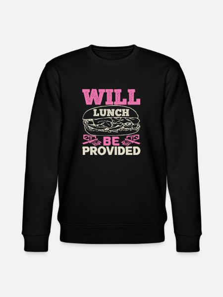 WILL LUNCH BE PROVIDED DOG - Stanley/Stella CHANGER Unisex Organic Sweatshirt - black