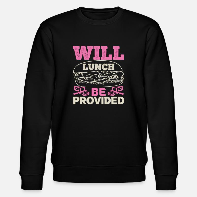 WILL LUNCH BE PROVIDED DOG - Stanley/Stella CHANGER Unisex Organic Sweatshirt - black