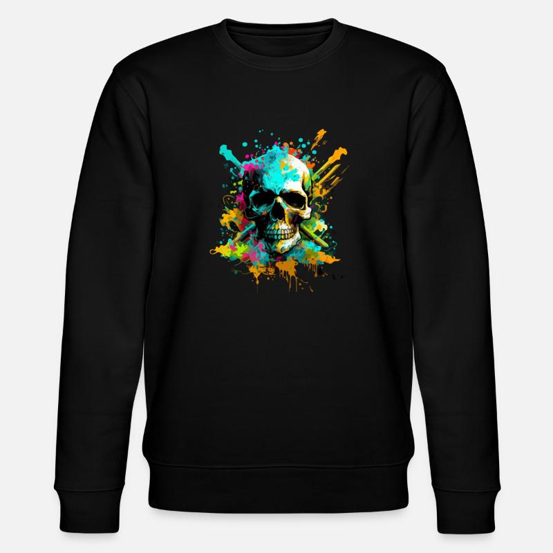 Psychedelischer Schädel - Stanley/Stella Unisex Bio-Sweatshirt CHANGER  - Schwarz