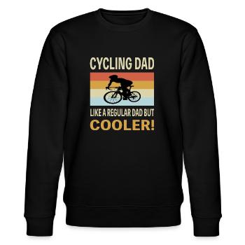 Fahrrad Vintage lustige Sprüche Cycling Dad - Stanley/Stella Unisex Bio-Sweatshirt CHANGER  - Schwarz - Vorne - Nik (191cm) & Marisol (170cm)