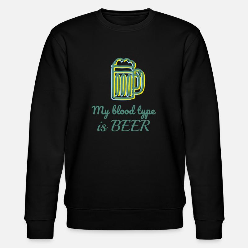 Meine Blutgruppe ist Bier - Stanley/Stella Unisex Bio-Sweatshirt CHANGER  - Schwarz