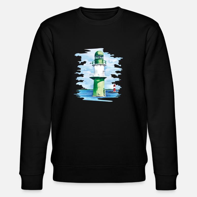 Warnemünde Leuchtturm - Stanley/Stella Unisex Bio-Sweatshirt CHANGER  - Schwarz