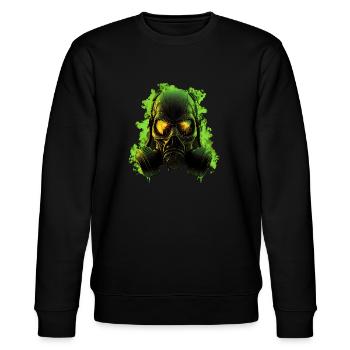 Gas Mask Green - Stanley/Stella CHANGER Unisex Organic Sweatshirt - black - Front - Nik (191cm) & Marisol (170cm)