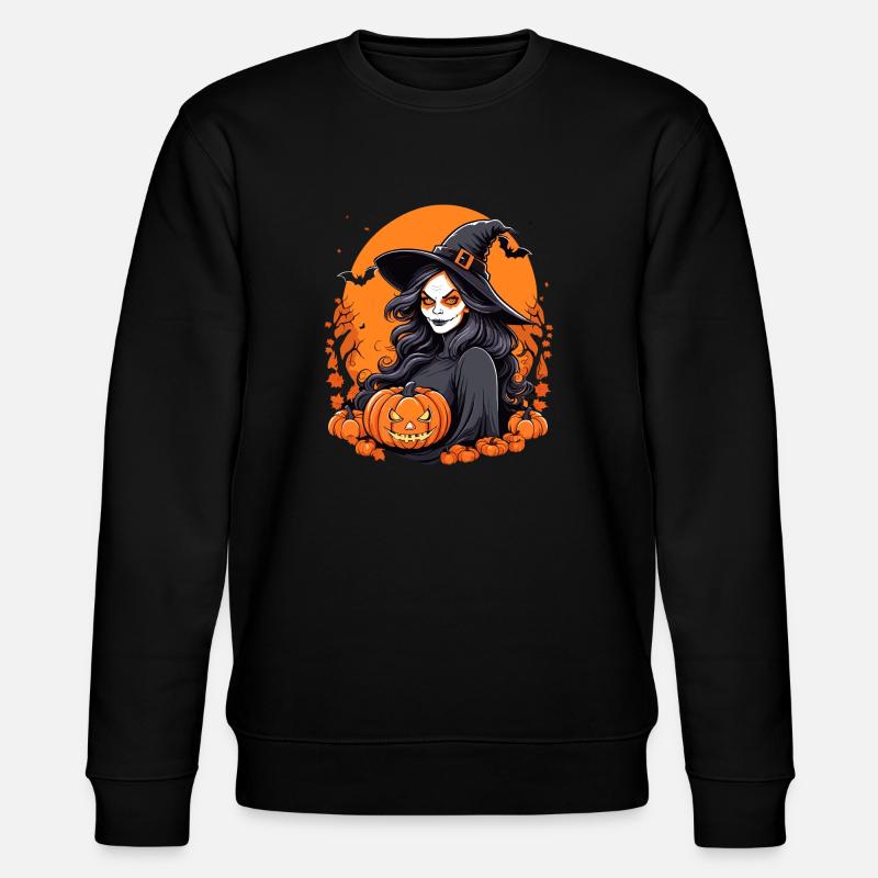 Halloween-Hexe - Stanley/Stella Unisex Bio-Sweatshirt CHANGER  - Schwarz
