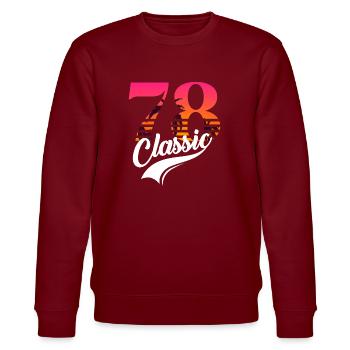 Jahrgang 1978-78th Anniversary - Stanley/Stella Unisex Bio-Sweatshirt CHANGER  - Burgunderrot - Vorne - Nik (191cm) & Marisol (170cm)