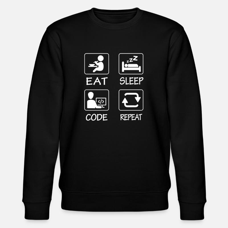 Essen Schlaf Code Wiederholen - Stanley/Stella Unisex Bio-Sweatshirt CHANGER  - Schwarz