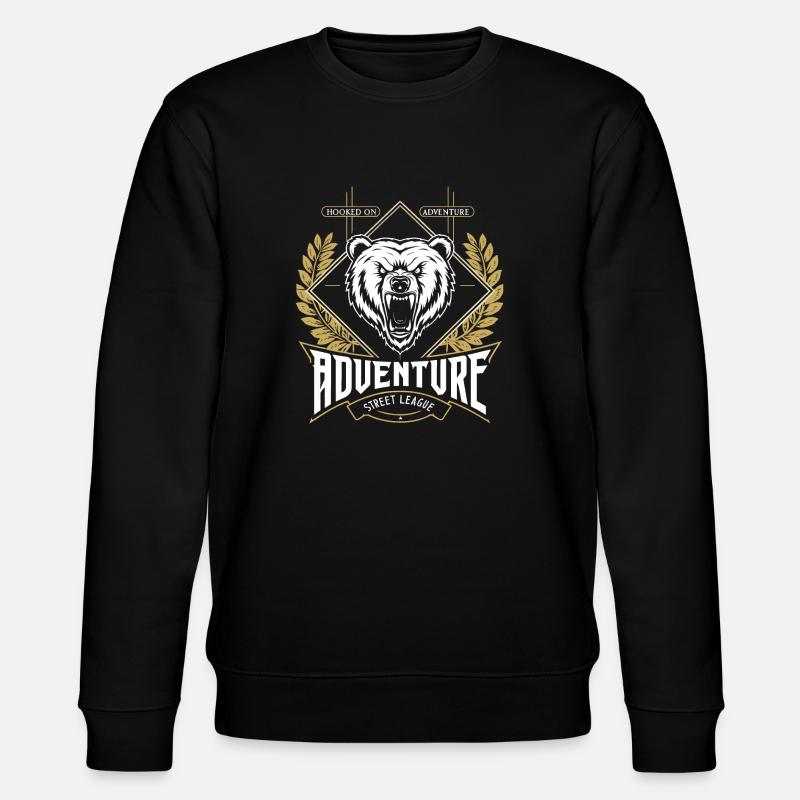 Süchtig nach Abenteuer-Bären-Emblem - Stanley/Stella Unisex Bio-Sweatshirt CHANGER  - Schwarz
