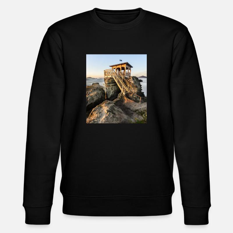 Hütte mit Aussicht - Stanley/Stella Unisex Bio-Sweatshirt CHANGER  - Schwarz