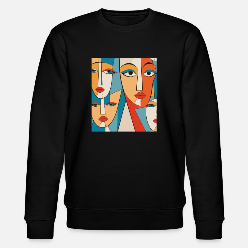 Abstract faces - Stanley/Stella CHANGER Unisex Organic Sweatshirt - black