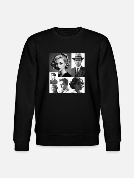 Retro hairstyles and clothes - Stanley/Stella CHANGER Unisex Organic Sweatshirt - black