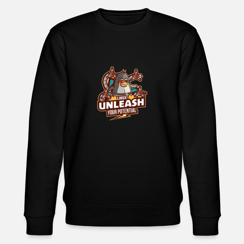 Linux entfesseln Sie Ihr Potenzial - Stanley/Stella Unisex Bio-Sweatshirt CHANGER - Schwarz