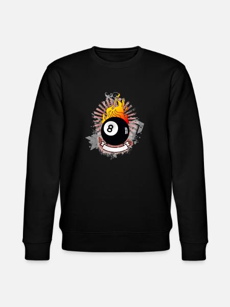 Burning 8-Ball (Billiards design) 03 - Stanley/Stella CHANGER Unisex Organic Sweatshirt - black