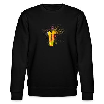 V - Stanley/Stella Unisex Bio-Sweatshirt CHANGER  - Schwarz - Vorne - Nik (191cm) & Marisol (170cm)