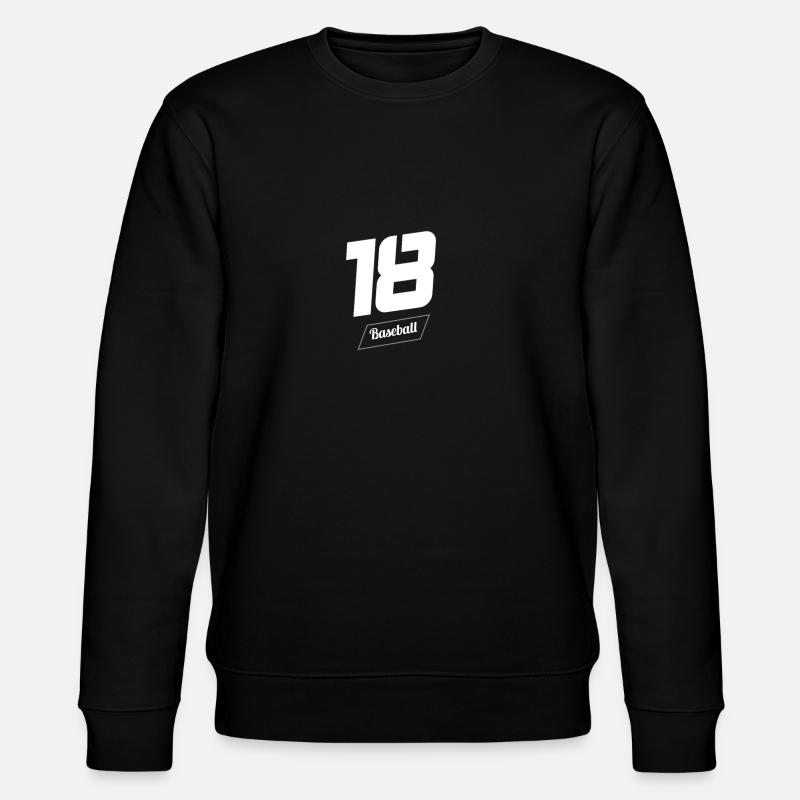 18 Baseball Nummer - Stanley/Stella Unisex Bio-Sweatshirt CHANGER  - Schwarz