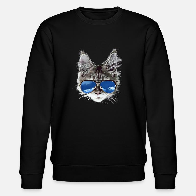 cool cat - Stanley/Stella Unisex Bio-Sweatshirt CHANGER  - Schwarz