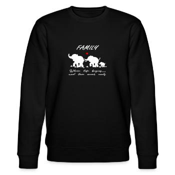 Cadeau de famille éléphant - Sweat bio CHANGER Stanley/Stella Unisexe - noir - Devant - Nik (191cm) & Marisol (170cm)