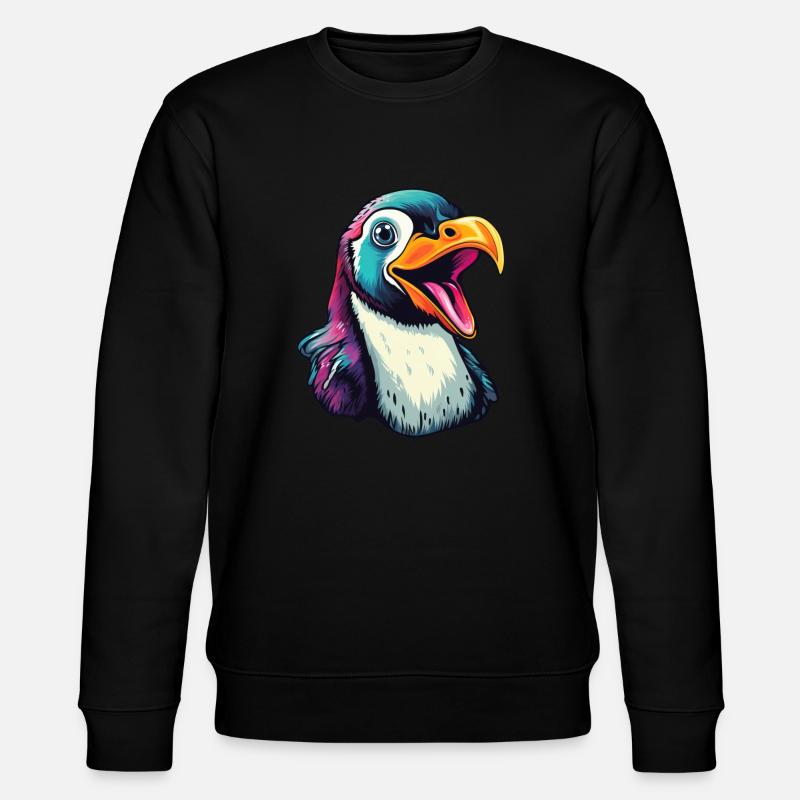 Cool talking penguin - Stanley/Stella CHANGER Unisex Organic Sweatshirt - black