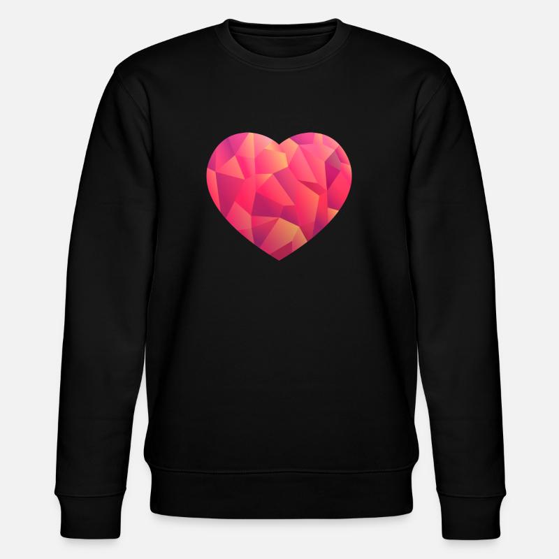 Herz pink - Stanley/Stella Unisex Bio-Sweatshirt CHANGER  - Schwarz