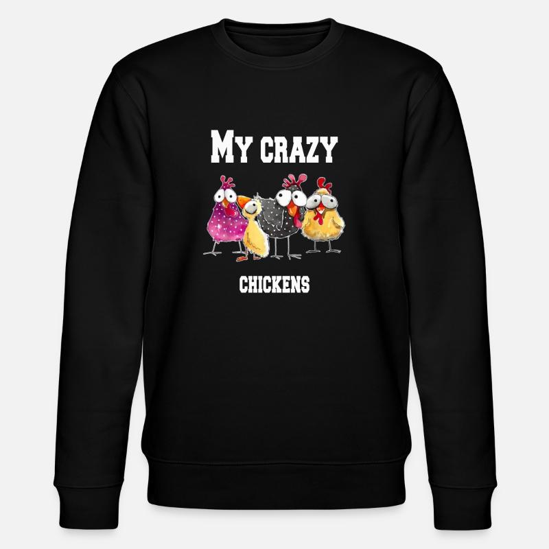 My crazy chickens - Stanley/Stella CHANGER Unisex Organic Sweatshirt - black