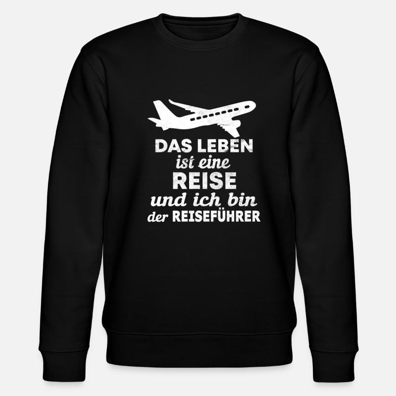 Reise Flugzeug Pilot Spruch - Stanley/Stella Unisex Bio-Sweatshirt CHANGER  - Schwarz