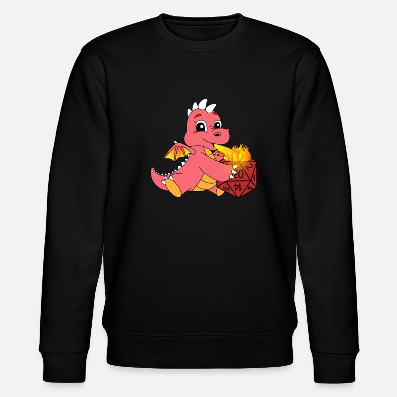 Cube dice game Dragon - Stanley/Stella CHANGER Unisex Organic Sweatshirt - black