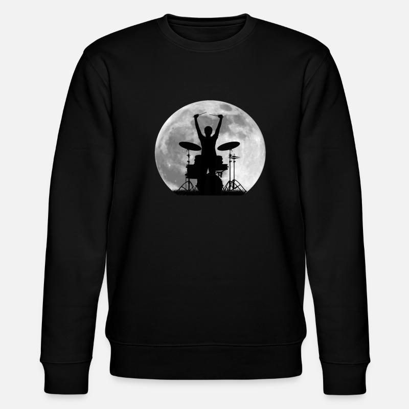 Drummer drums moon - Stanley/Stella CHANGER Unisex Organic Sweatshirt - black