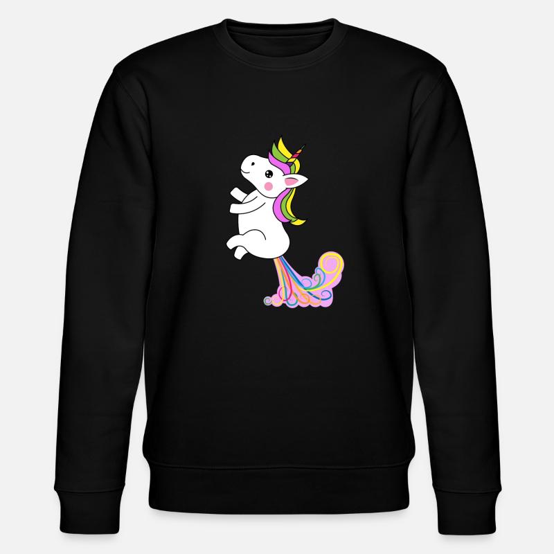 Einhorn Pups Pupsend - Stanley/Stella Unisex Bio-Sweatshirt CHANGER  - Schwarz