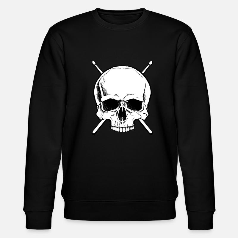 Crâne de tambours de batteur - Sweat bio CHANGER Stanley/Stella Unisexe - noir